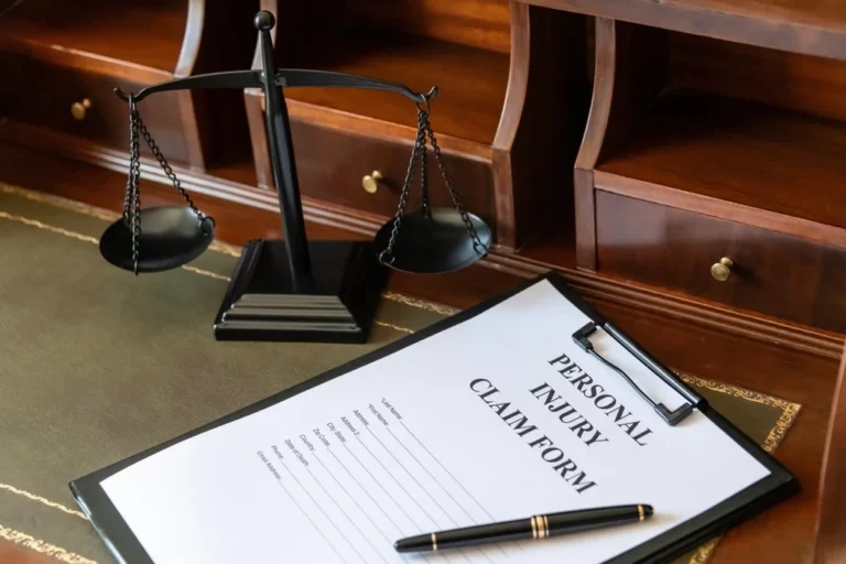 Legal Personal Injury Claim Form with Scales of Justice