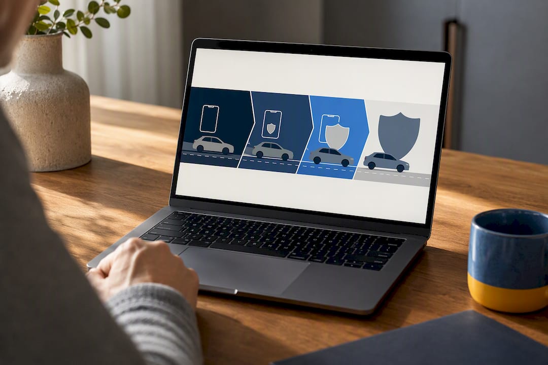 Illustrated rideshare insurance coverage stages